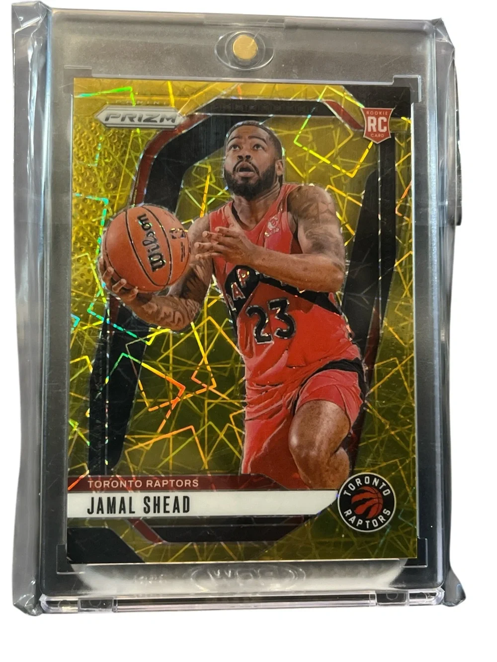 Toronto Raptors Jamal Shead Gold Prizm Rookie Card #4/10
